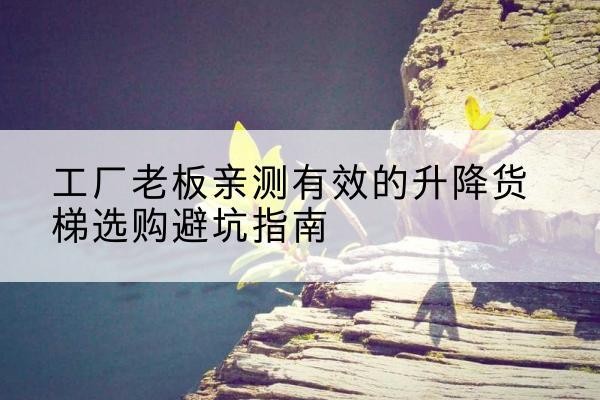 鲁甸升降货梯怎么选-工厂老板亲测有效的升降货梯选购避坑指南
